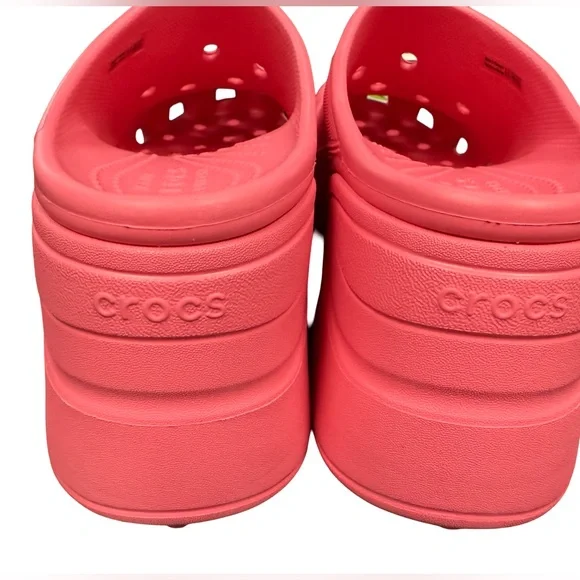 CROCS NWT Hot Pink Siren Chunky Comfort Crocs Elevated Mules (SH014) - Picture 4 of 6